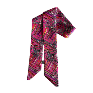 Vibrant Pink Patterned Scarf